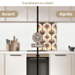 Waaier - Motief - Kleurrijk keuken achterwand 2 middel 865 -voor-na2_FR