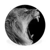 Dieren - Leeuw - Zwart - Wit - Portret Wandcirkel aluminium klein -3d