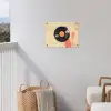 Vinylplaat - Zwart - Verfspatten - Retro tuinposter los doek klein -sfeer8