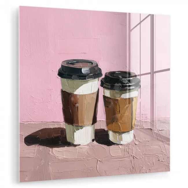 Koffiebekers - Deksel - Verf - Textuur plexiglas 5mm klein -zzzproduct_nieuw