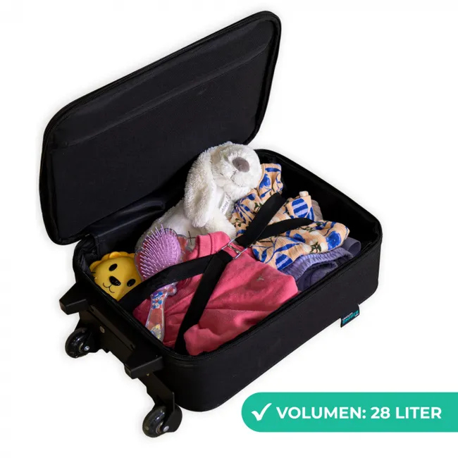 Pastel regenboog van krijt Kinderkoffer - Zwart klein -binnenkant_DE