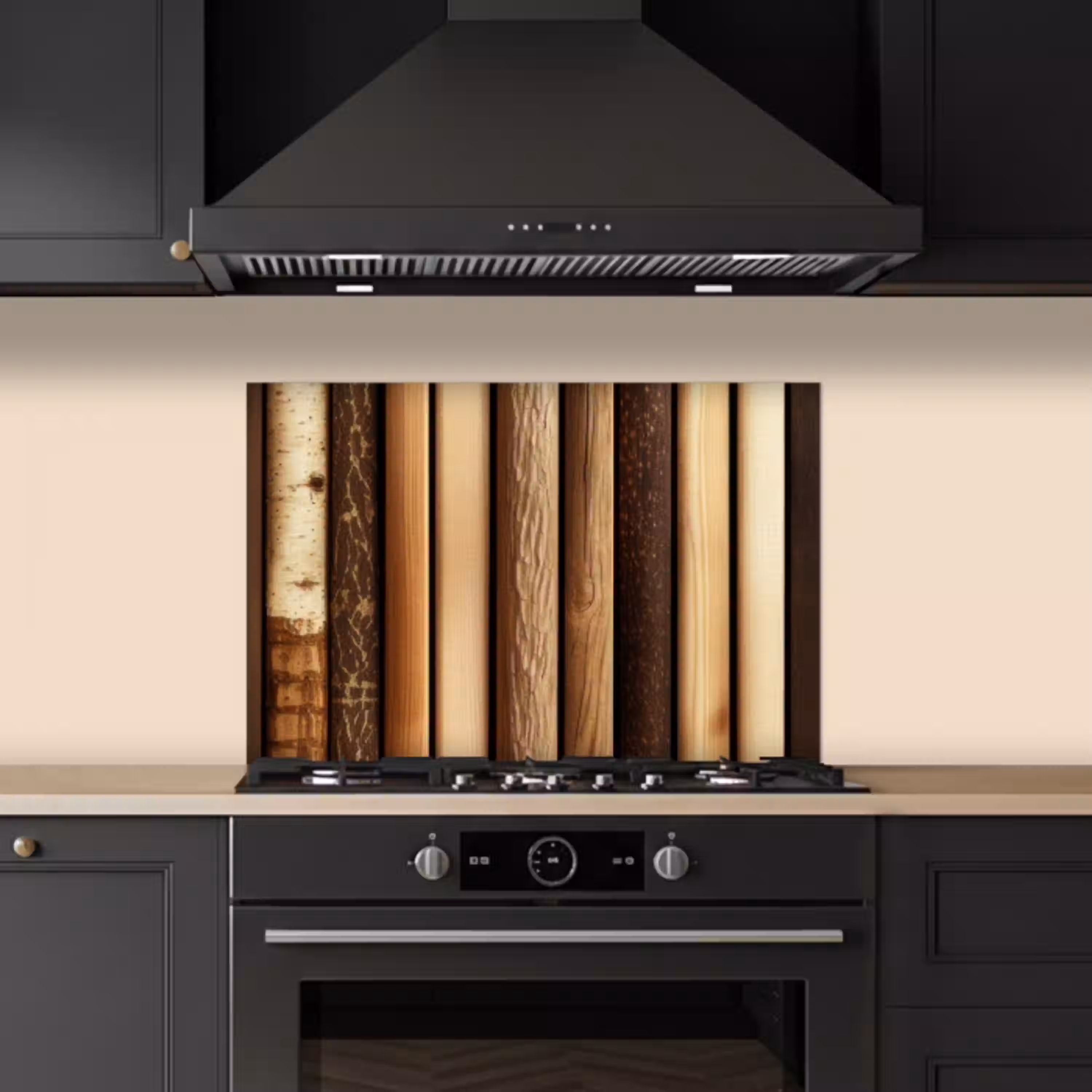 Hout - Planken - Natuurlijk keuken achterwand spatscherm klein -sfeer1