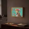 Luipaard - Bloemen - Kroon Light Box met batterij (Wandlamp) middel -sfeer1