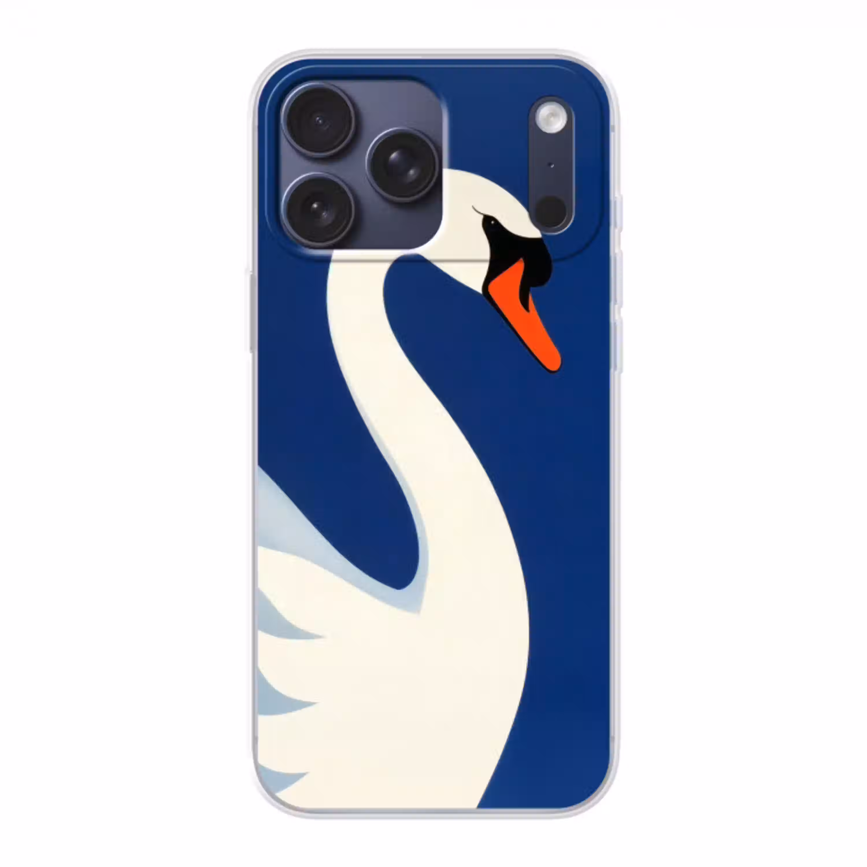 Zwaan - Wit - Snavel - Illustratie Telefoonhoesje iPhone 17 Pro Max klein -3d