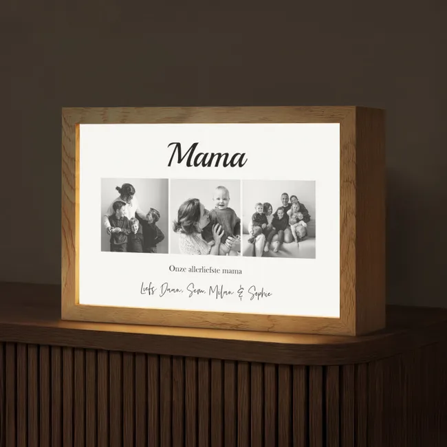 Gepersonaliseerde Lightbox - Mama - Fotocollage - 3 Foto's