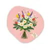 Bloemen - Lint - Kaartje Wandcirkel Organisch Forex 3mm klein -3d