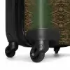Donkerbruin slangenhuid met symmetrische schubstructuur NBS - Handbagage koffer - Volwassenen Unisex middel -wiel