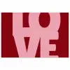 Love - Rood - Blokletters poster papier klein -3d