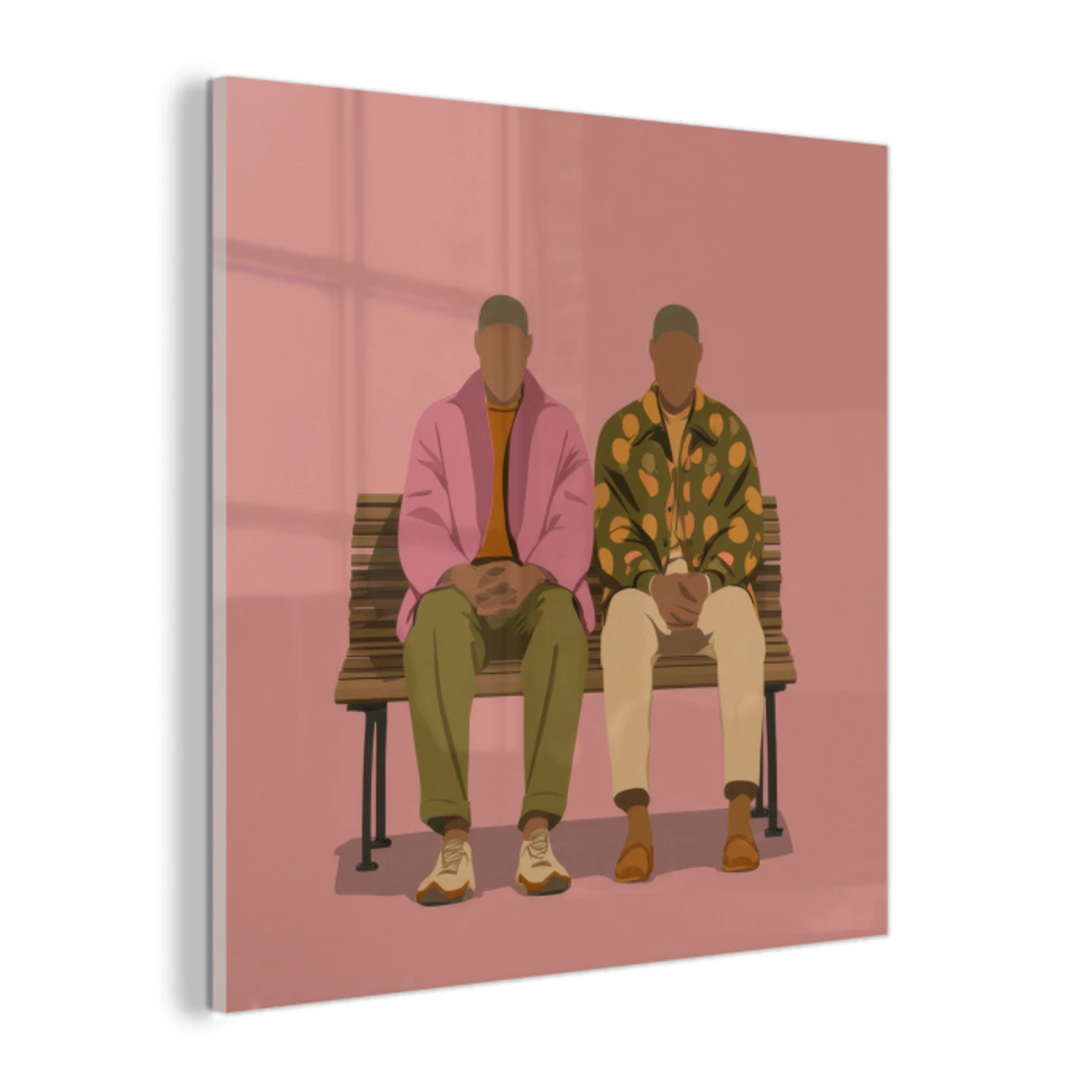Illustratie - Bankje - Personen - Minimalistisch plexiglas 5mm klein -z3d