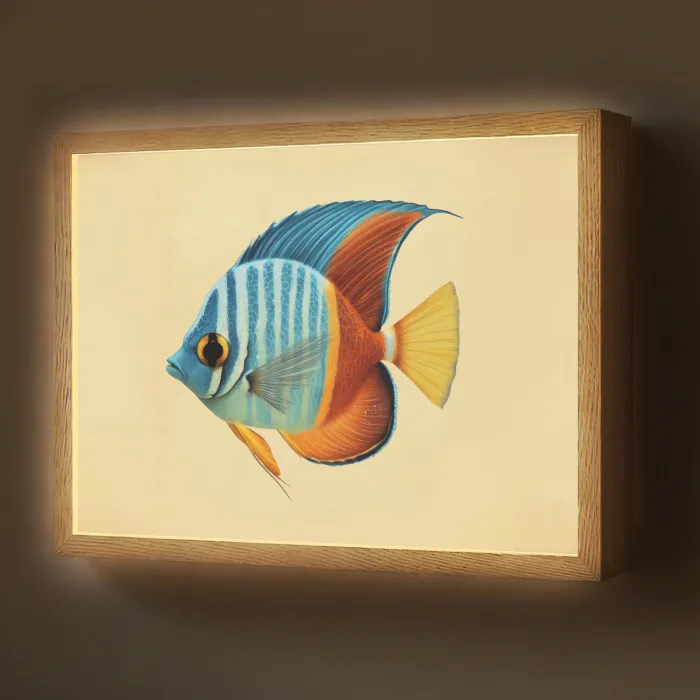 Vis - Vinnen - Blauw - Ogen Light Box met batterij (Wandlamp) middel -z3d_website