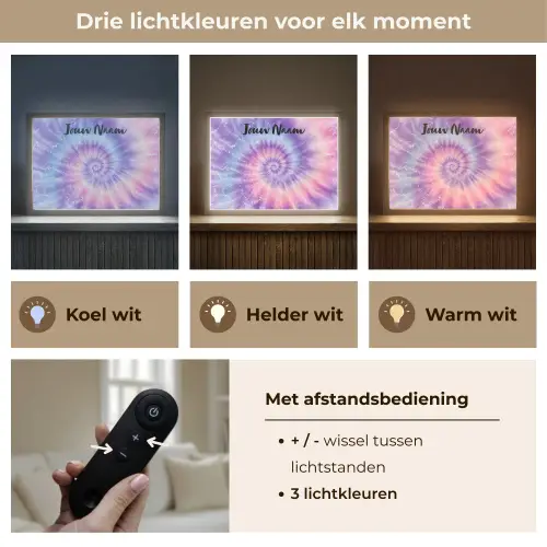 Pastel - Paars - Spiraal - Marmer Light Box met batterij (Wandlamp kind) middel -USP_lichtkleurNL