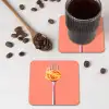 Vork - Spaghetti - Artistiek - Roze onderzetter kurk middel -sfeer2