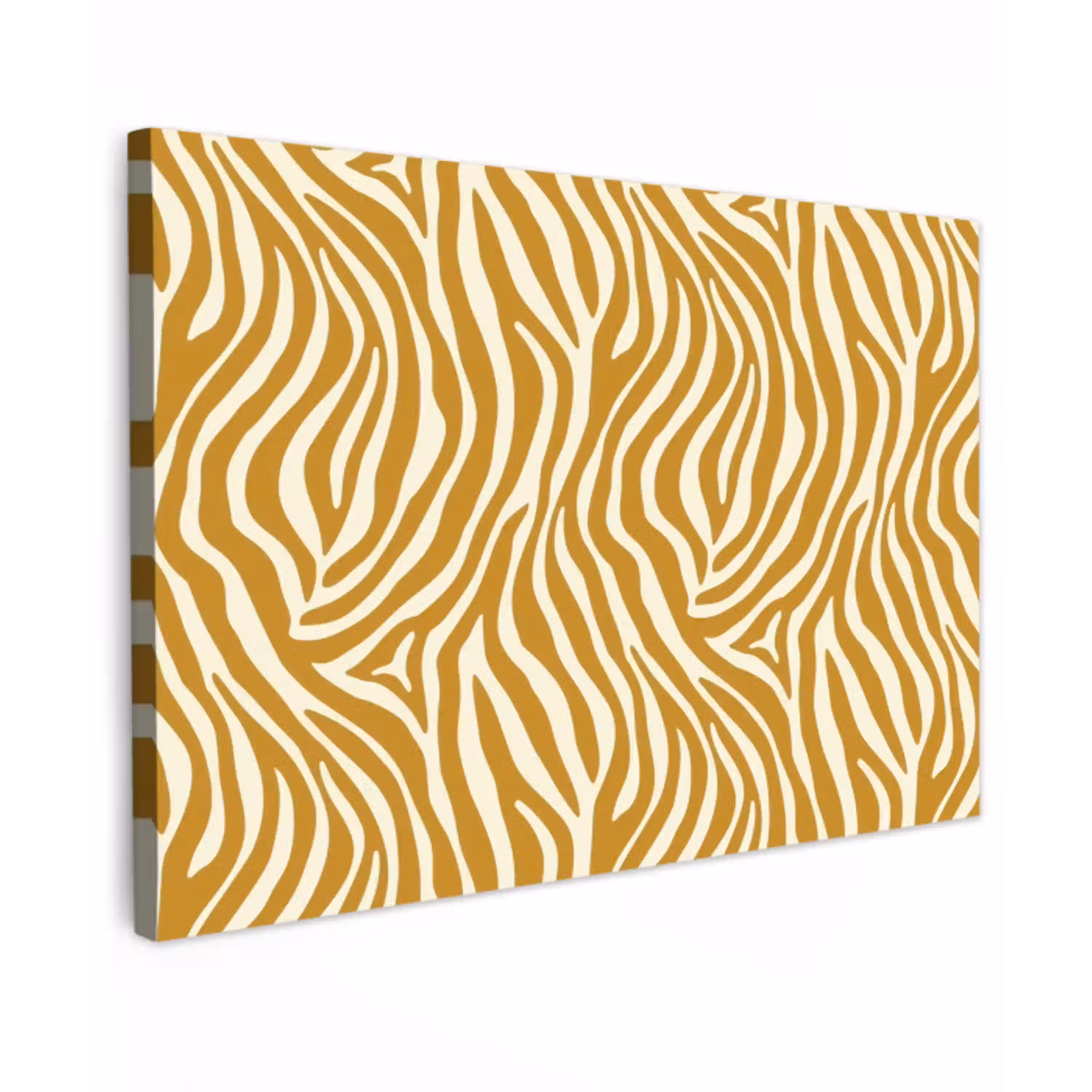 Zebra - Klassiek - Oker - Geel Tuinposter op houten frame 2 cm dik klein 845 -3d