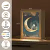 Moskee - Halve maan - Goud - Ramadan - Islamitische Light Box met kabel (Tafellamp) klein -USP_NL