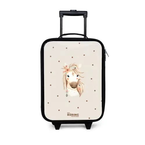 Bohemian paard in pastel kleuren Kinderkoffer - Zwart klein -3d