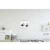 Bergen - Mistig - Water - Wit textielposter latten blank klein -kinderkamer