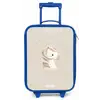 Pony omringd door stippen in beige kleuren Kinderkoffer - Blauw klein -zz3dotto