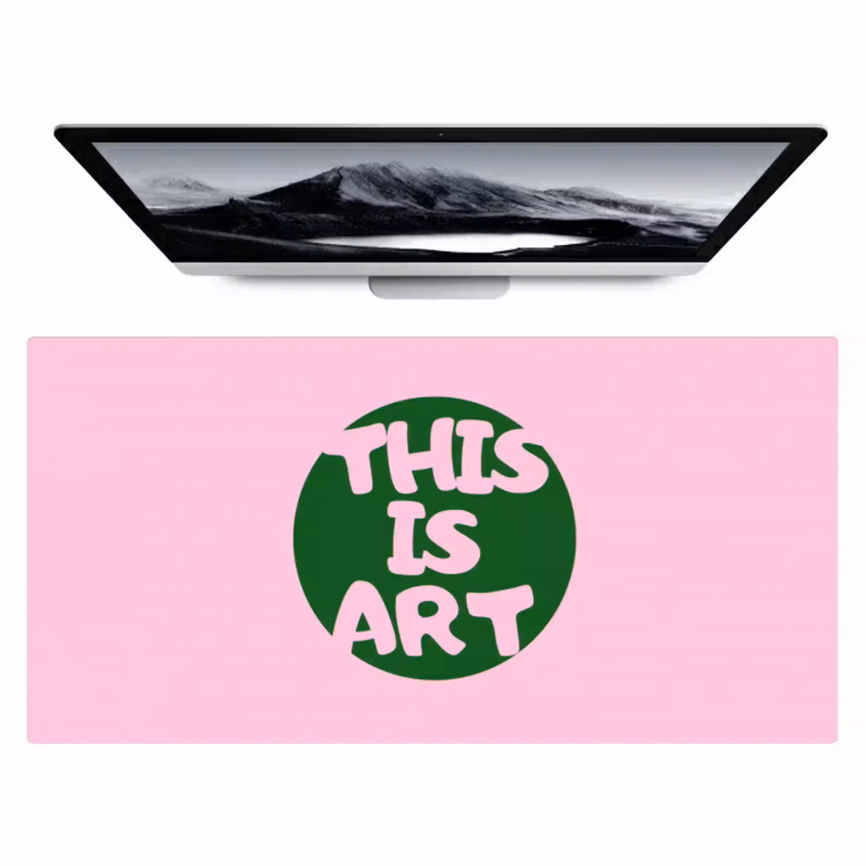 This is art - Tekst - Cirkel - Groen Muismat XXL klein -zzz3d