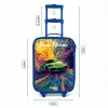 Sportauto - Groen - Verfstrepen - Kleuren Kinderkoffer - Blauw klein -productfoto_formaten