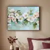 Bloesem - Bladeren - Lichtblauw Textielframe - compleet frame klein -sfeer1