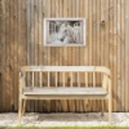 Paard - Wit - Winter - Sneeuw - Doorkijk - Dieren Tuinposter op houten frame 2 cm dik klein -sfeer4