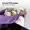 Pannenkoeken - Banaan - Siroop - Wit - Beige Inductie beschemer met haakjes klein -ky-ophangen-nl