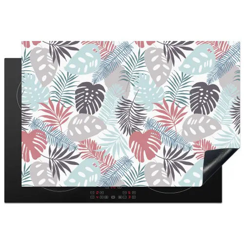 Bladeren - Jungle - Pastel - Tropisch Inductie beschermer vinyl 3mm klein -3d