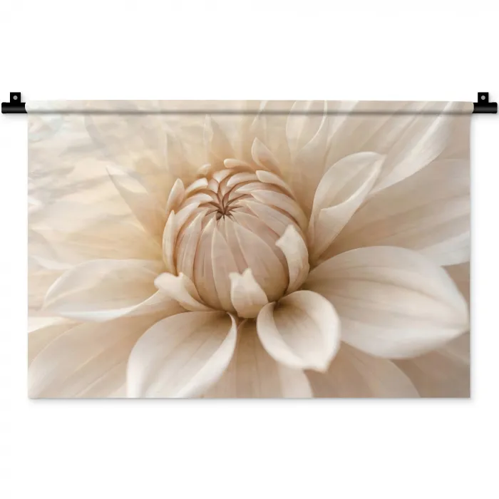 Bloem - Dahlia - Wit Wandkleed katoen klein -zz3d