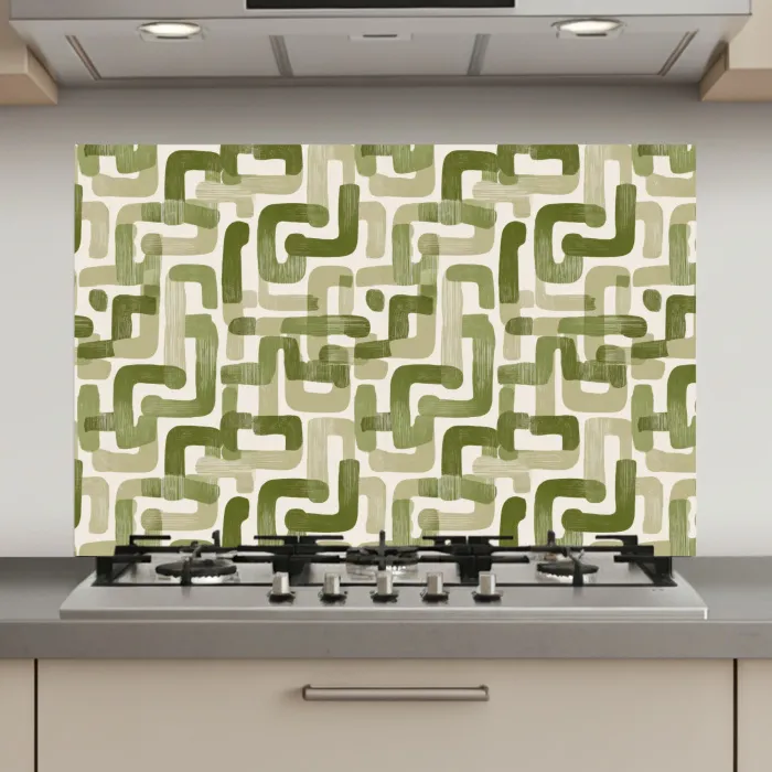 Modern - Grafisch - Groen keuken achterwand spatscherm klein 900 -3d_website