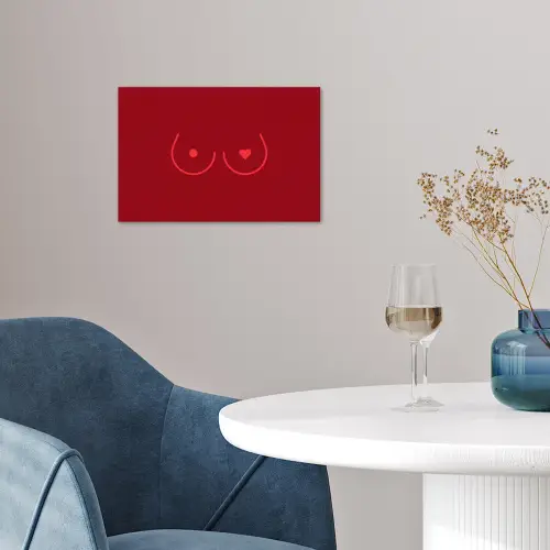 Minimalistisch - Lijnillustratie - Rood poster papier klein -sfeer3