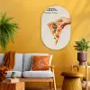 Pizza - Kaas - Pepperoni Wandcirkel Ovaal Glas middel -sfeer4