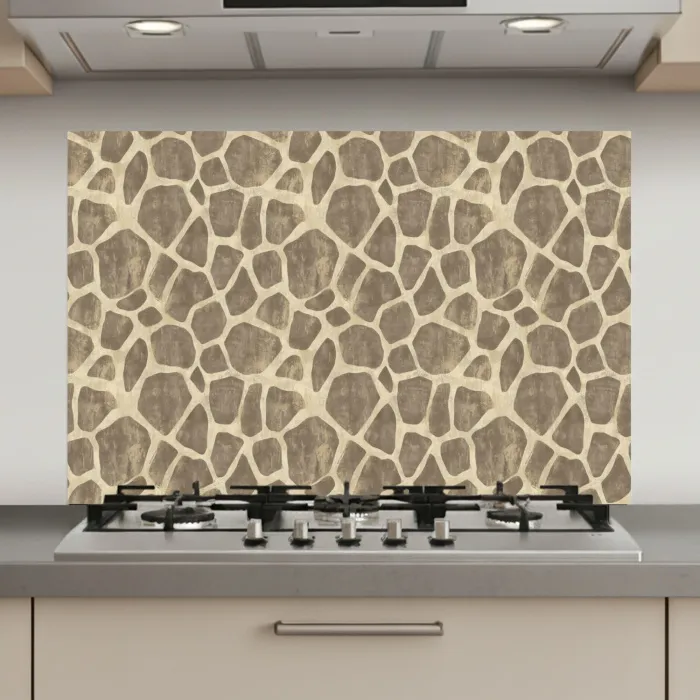 Giraf - Patroon - Beige - Bruin keuken achterwand spatscherm klein 900 -3d_website