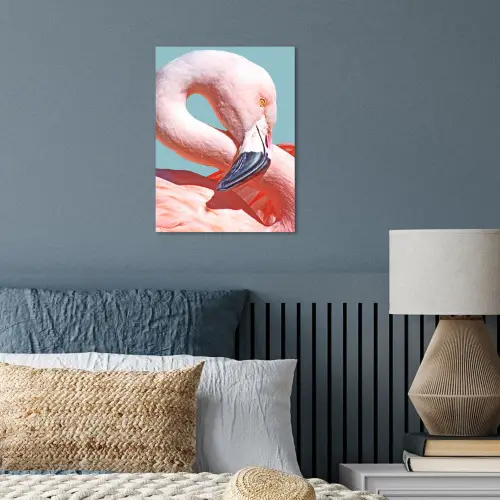 Close-up flamingo poster papier klein -sfeer2