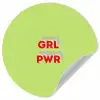 Grl pwr - Groen - Rood - 3D Wandcirkel behangsticker klein -3d