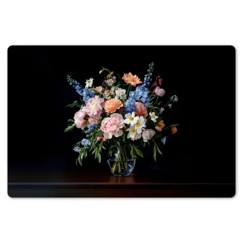 Pastel - Bloemen - Glazen - Vaas Placemat vinyl groot -zzsfeer1_Kitchenyeah-website