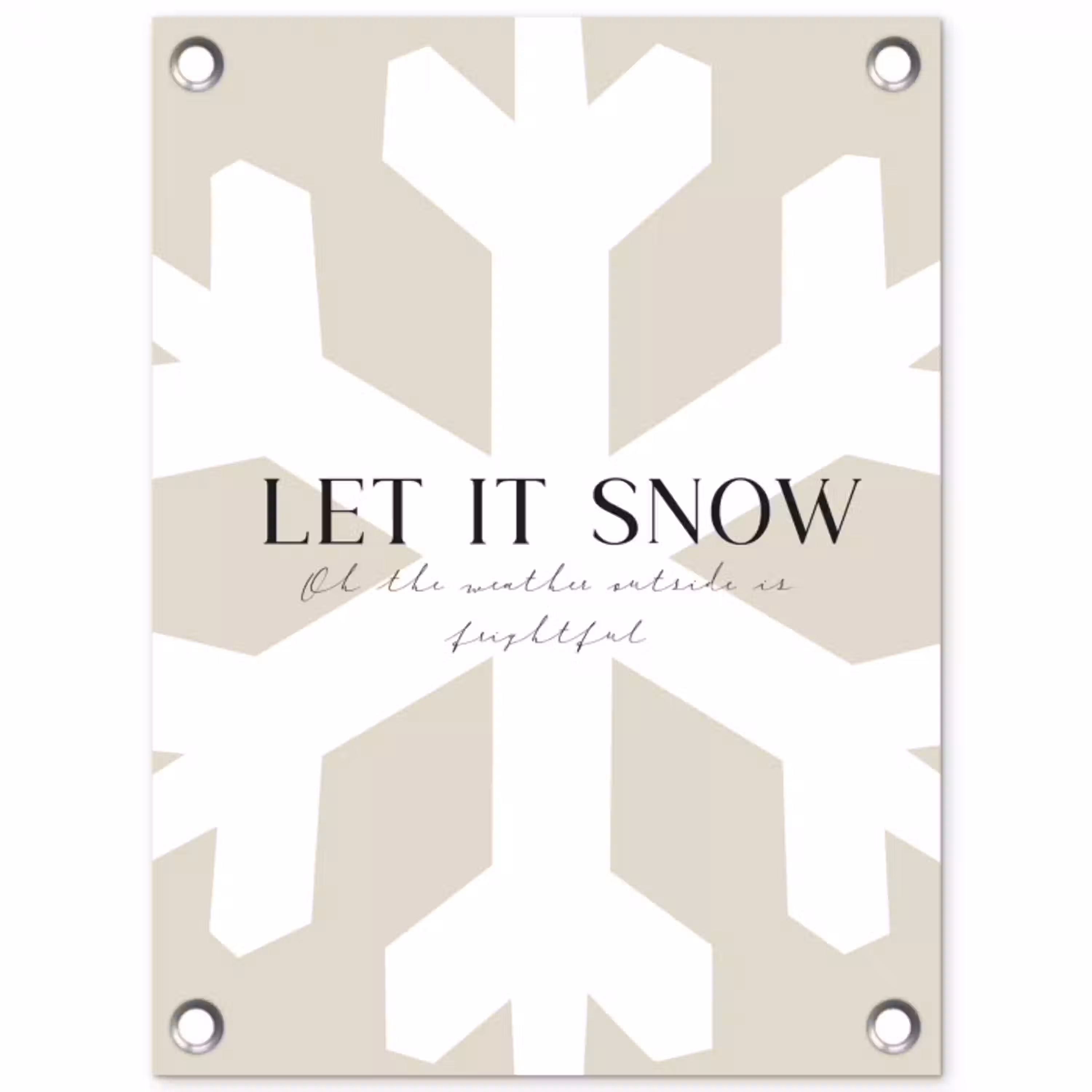 Sneeuw - Japandi - Winter - Decoratie tuinposter los doek klein -3d