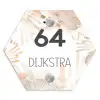 Abstract beige - Modern Naambord Hexagon klein -3d