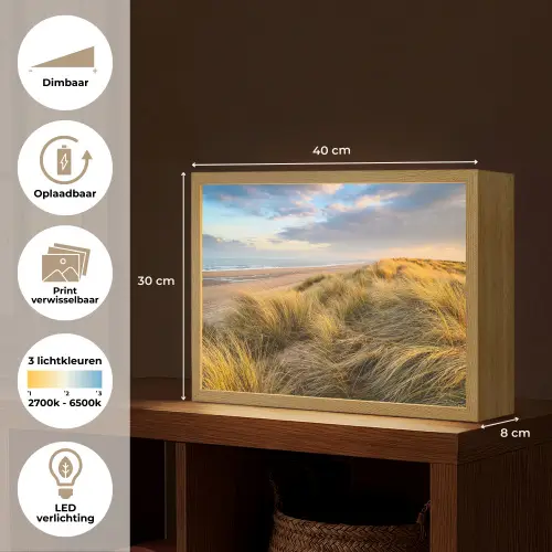 Gras - Duinen - Strand - Zomer Light Box met batterij (Wandlamp) middel -USP_websiteoverzichtNL