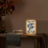 Bladeren - Abstract - Goud - Blauw Light Box met kabel (Tafellamp) klein -sfeer4