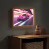 Raceauto - Roze - Neon Light Box met batterij (Wandlamp kind) middel -sfeer5_kind