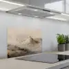 Berglandschap - Mist  - Penseelstreken keuken achterwand spatscherm klein -3d_schuin