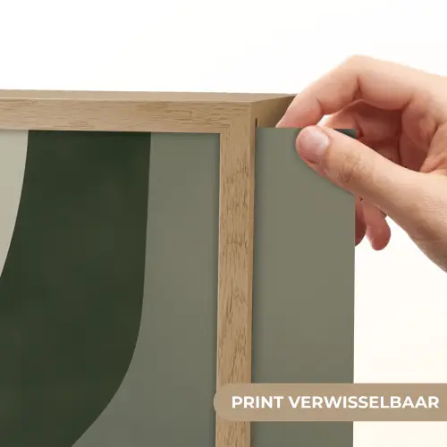 Japandi - Groen - Abstract - Modern Light Box met batterij (Wandlamp) middel -USP_websiteprintNL