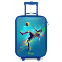 Neon - Voetbal - Schop - Kleurrijk Kinderkoffer - Blauw klein -zz3dotto