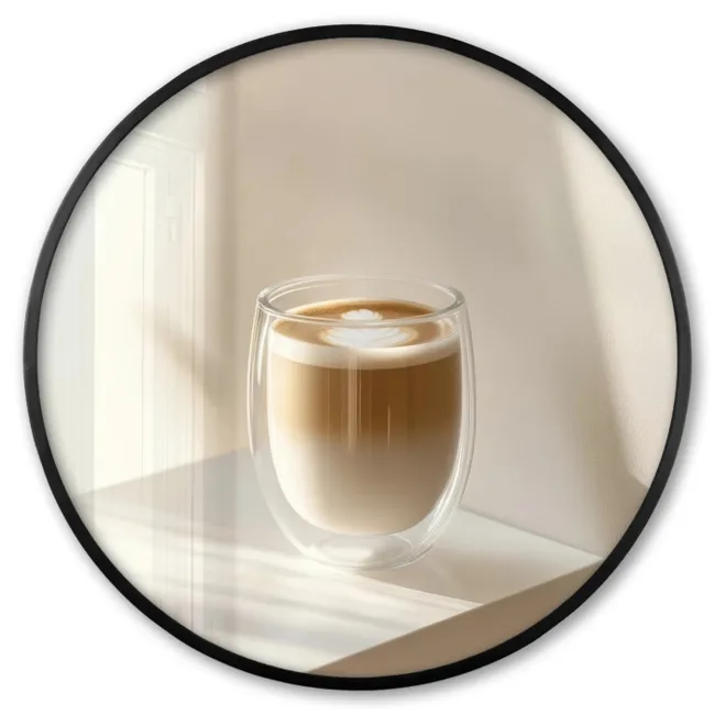 Ronde fotolijst - Mok - Latte - Minimalistisch - Schaduw