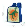 Groene dino tussen varens Kinderrugzak - Blauw middel -productfoto_formaten