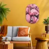 Flamingo - Roze - Dieren Wandcirkel Ovaal Forex klein -sfeer4