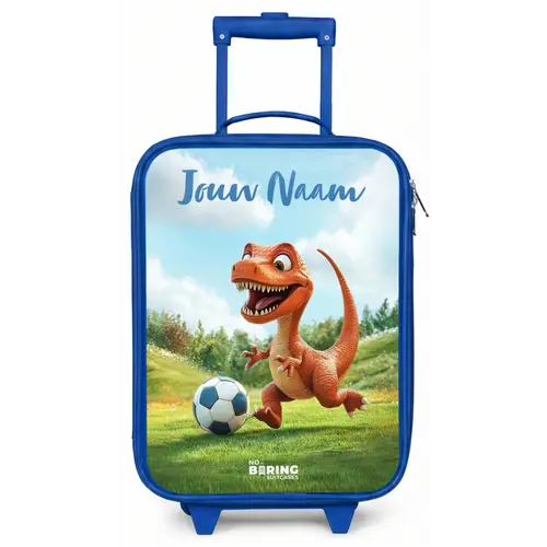 Voetbal - Dino - Sport Kinderkoffer - Blauw klein -zz3dotto