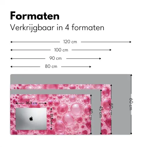 Roze - Schuim - Bubbels Muismat XXL klein -sfeer5