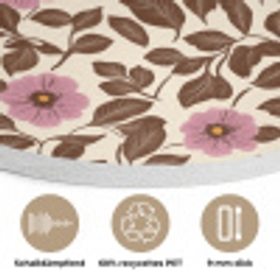 Bloemen - Bladeren - Kleurrijk Akoestische PET Vilt - Rond klein 838 -closeup_DE