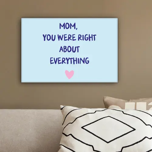 Moeder - Quote - Blauw canvas 2cm klein -sfeer3